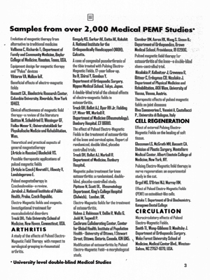 Samples from over 2000 Medical PEMF Studies